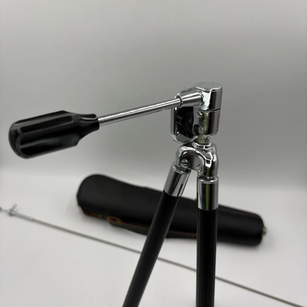 Vintage Telesar ZOMEi M7 Table Top‎ Mini Tripod Pan Tilt Head Black Case Camera